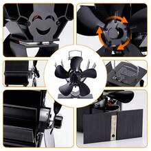 5叶片热力驱动炉灶风扇，适用于燃木壁炉，静音风扇加热器工具，高效散热 - 10*5*12cm - 查看 6