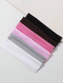 6pcs/Set Girls' Multicolor Wide Headbands, Suitable For Daily Wear - Multicolor - View 4