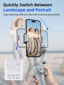 TOKQI Handheld Gimbal Stabilizer With For Smartphone, 3-Axis Multi-Functional AI Facial Tracking Phone Holder With Built-In Fill Light,Portable And Foldable Phone Stabilizer Selfie Stick Tripod For Anti-Shake Shooting,Vlogging,Video Recording - Multicolor - View 7