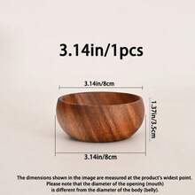 1/2/4/8pcs 3.14in/4.92in/5.51in/6.3in Handcarved Gourd Shaped Wooden Bowls - Rustic Wooden Salad/Snack Bowls, For Popcorn, Pasta, Candy, Cereal, Coconut Spread, Appetizers, Kitchen