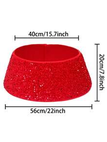 1件圣诞树围裙，红色圣诞树裙，树圈亮片装饰，圣诞树底座装饰，派对装饰，圣诞家居装饰，户外花园装饰，圣诞家居装饰，圣诞礼物，圣诞装饰 - 彩色 - 查看 11