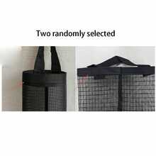 1/3 piezas Soporte de pared para bolsas de basura de cocina, organizador de almacenamiento, dispensador de bolsas de plástico, caja de almacenamiento, bolsa de almacenamiento montada en la pared con ganchos, accesorios de almacenamiento de cocina - Negro - Ver 5