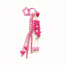 1pc Customized Accessory, Acrylic Colorful Letter Keychain, Handmade Rope Star/Bell Pendant, Heart Keychain, Star Pendant Decoration, Christmas/Halloween/Easter/Mother's Day Personalized Gift