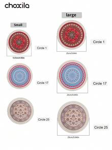 choxila 1件中东沙特风格圆形咖啡垫，可作杯垫、杯托、餐垫、隔热垫、桌布和餐桌装饰品，适用于家庭、住宅、厨房、咖啡桌、木桌、餐厅、婚礼、派对等场合。 - 杯墊 - 查看 7