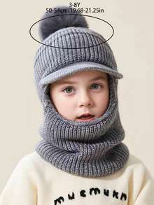 1 Stück Kinder Ohrenklappenmütze, dick und warm gestrickter Winterbeanie für Jungen und Mädchen, geeignet für den täglichen Gebrauch, Outdoor, Schnee, Alter 3-8