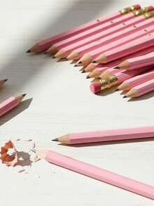 5/10/20/30/50/100支装可爱优雅粉色迷你高尔夫铅笔，带橡皮擦，4英寸HB六角铅笔，适用于学校、办公用品、婚礼回礼、情人节、返校季、个性化艺术手工礼品、爱书人士、趣味文具系列 - 粉色 - 查看 3