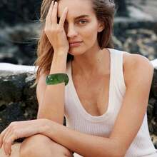 FUNOJOY Acrylic Resin Bangle Bracelets For Women 1-3Pcs Simple Oval Polished-Finish Chunky Bangle Bracelet Wide Wristbands Fashion Jewelry Bracelet For Women{Inchcolor_nameinch:InchD-Greeninch} - D-Xanh lá cây - Xem 7