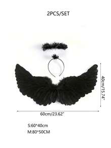 2PCS Angel Wings Angel Wings And Halo Set Carnival Makeup Ball Sexy Performance Costume Role Playing Party Christmas Gift