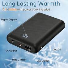 8-Zone Heated Vest For Men & Women -- USB-C Rechargeable Portable Heater Jacket, -45°C To +65°C Smart Temperature Control,Warmth For Skiing, Running,, Winter Sports - Compatible With Power Banks (Hand Washable,Standalone/ Use) - 黑色 - 查看 5
