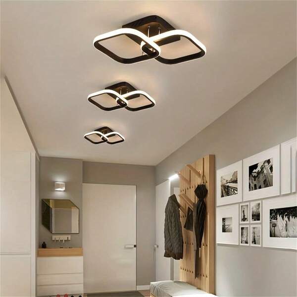 1 قطعة إضاءة سقف مستوية بتقنية LED، إضاءة سقف قابلة للتعديل ب- 3 ألوان، مناسبة للممرات والصالات والغرف النوم، إضاءة داخلية، ديكور المنزل، إضاءة السقف