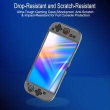 2 Stück abnehmbare Griffabdeckungen + 1 Stück Konsolen-Schutzhülle für Nintendo Switch 2. Generation, ergonomisches Wölbungsdesign, rutschfest, schweißfest, kratzfest, für ein verbessertes Spielerlebnis - Verschiedenfarbig - Übersicht 3