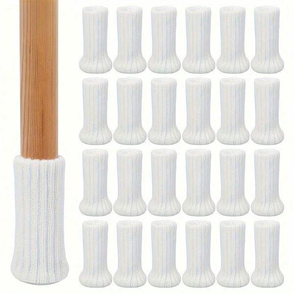 24 Stück Stuhlbein Socken, hochelastische Stuhlbein Bodenschoner mit rutschfesten Pads, dicke Stuhlbein Kappen, Möbel Pads Set, Teppichschutz für Möbelbeine, Vinyl Bein Spitzen, sehr kleine Möbelbein Protektoren, verstellbare Möbelbeine, rutschfeste Sofa Bein Fuß Pads, Beinabdeckung für Möbel, rechteckige Einsätze für Möbelbeine
