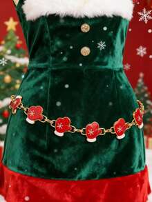 1pc Women's Christmas Element Belt - Fashionable Design Christmas Gift, Perfectly Matches Holiday Outfits And Daily Wear, Christmas Decoration - Multicolor - View 2