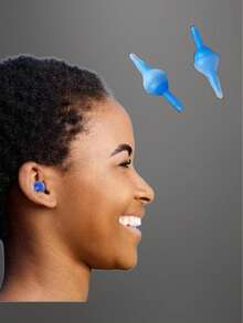 1 Pair Innovative Inflatable Earplugs, Sleep Noise Cancelling - Blue - View 1