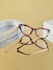 1pc Women's Fashion Non-Prescription Glasses, New Cat Eye Metal Frame, Versatile Personalized Stylish, Suitable For Street Photography, Holidays, Daily, Home, Commute, Online, Office, Computer, Reading