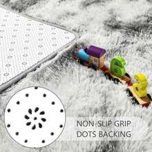 Noahas Ultra Soft 4.5cm Velvet Bedroom Rugs Kids Room Carpet Modern Shaggy Area Rugs Home Decor 2.6' X 5.3', Gray(8' x 5' (Rectangular) Gris Blanco teñido anudado) - Tipo 15 - Ver 6