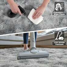 Noahas Ultra Soft 4.5cm Velvet Bedroom Rugs Kids Room Carpet Modern Shaggy Area Rugs Home Decor 2.6' X 5.3', Gray(10' x 8' (Rectangular) Gris brumoso teñido anudado) - Tipo34 - Ver 5