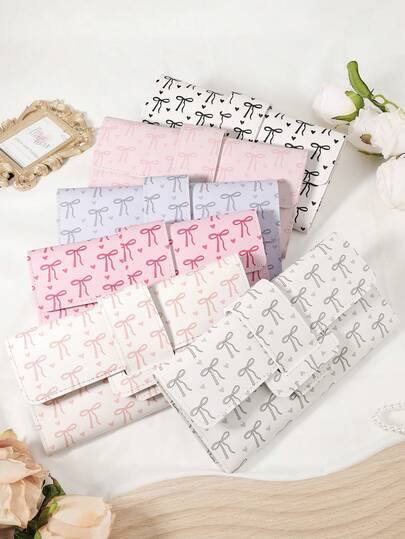 Bow Long Love Wallet,New Fashionable Women's Letter Detail Long Wallet, Fashionable Wallet With Multiple Card Slots, Women's Multi Functional Ultra Thin Card Clip
