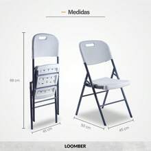 Pack Of 6 White Folding Chairs - White - View 4