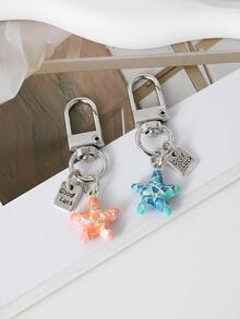 1pc Ocean Animal Starfish Keychain Creative DIY Handmade Men's Charm Car Keychain Personalized Fashion Handbag Backpack Pendant Accessories Popular Summer Beach Starfish Keychain Souvenir Keychain Boyfriend Birthday Gift Family And Friends Novel Jewelry Gift Unique Christmas Gift