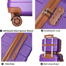 Bộ 2 vali (12+20 inch) kiểu dáng mới, thanh lịch, nhẹ, vỏ cứng ABS với khóa kết hợp và 4 bánh xe xoay, hoàn hảo cho du lịch mùa thu, Halloween hoặc quà tặng Giáng sinh. Vali kéo, vali xoay, hành lý du lịch, vali vỏ cứng, vali xách tay có bánh xe, đồ dùng du lịch bền bỉ, phù hợp cho nam, nữ, đi nghỉ mát, công tác, dung tích lớn, phụ kiện du lịch, hộp đựng đồ du lịch, đồ dùng du lịch. - Bộ hai mảnh 12+20 inch màu cam - Xem 6