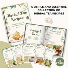 50 Herbal Tea Therapy Notebook With 50 Therapeutic Blends - A Natural Health Guide, - Herbal Remedy Manual With Easy-To-Follow Recipes - Spiral-Bound Tea Recipes