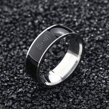 Technology Ring Black Technology Stainless Steel Jewelry NFC Inlaid Synthetic  Ring, Suitable For Daily Wear Or Gift Giving - Khoanh tròn màu đen - Xem 6