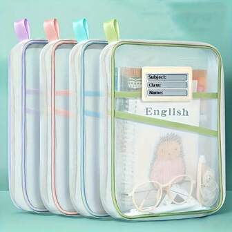 1 件 A4 拉链文件夹，3 层纱布尼龙文件整理袋，适合存放书籍和办公用品