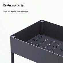 Coche de almacenamiento de 6 pisos, coche de organización de plástico duradero, adecuado para baños, lavandería y estanterías de cocina multipropósito de Sala de estar, fácil de almacenar - Negro - Ver 4