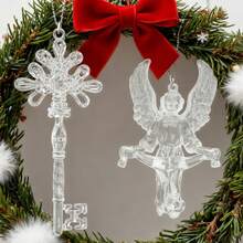 Christmas Transparent Acrylic Crystal Snowflake Christmas Tree Pendant Decorations/New Year Decor Ornament