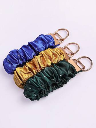 多色水钻组合多功能钥匙扣，适合女性和男性，非常适合日常使用、聚会、节日、礼物 - 弹性钥匙圈腕带钥匙扣