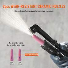 Chorro  de alta resistencia de 10 galones, chorro de alta presión de 60-110 PSI, tanque de chorro abrasivo portátil, kit de chorro de aire con 2 boquillas de cerámica y manguera de 7.5 pies para eliminación de manchas, óxido y pintura - 10 galones - Ver 5