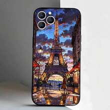Custodia per telefono con stampa Torre Eiffel di Parigi, compatibile cone 17, 16, 15, 14, 13, 12, 11, Pro, XS, Max, XR, Plus, E, SE4, Mini, in morbida cover nera. Compatibn custodia iP7, custodia iPhonro, custodia iPhone 17 Pro Max - Z5 - Visualizzare 4