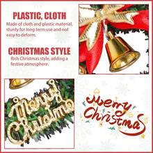 1 confezione di decorazioni per cupcake a forma di corona di Natale con fiocco, cerchio di erba verde, campanelle natalizie, stuzzicadenti per cupcake per festa di nascità, compleanno, Capodanno, Natale, decorazioni per torte e feste