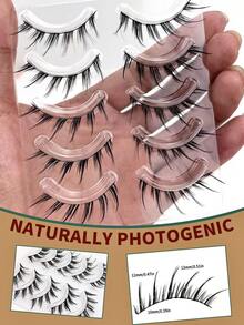 5对狐狸眼假睫毛，自然纤长透明卡通尖头动漫假睫毛，眼部化妆工具 - 狐狸眼睫毛 - 查看 4