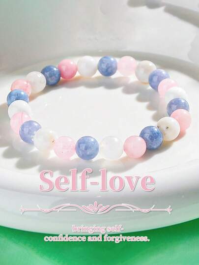 Fashionable Elegant Love Beaded Bracelet Rose Quartz Promote Unconditional Love, Self-Love, And Forgiveness, Self Worth, Calming Yoga Meditation Jewelry
