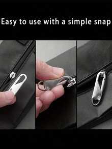 1/5/10pcs Stainless Steel Zipper Ring Repair Kit - Universal Zipper Replacement Slider Handle For Clothing And Handbags - Easy To Install, Durable And Long-Lasting - Multicolor - View 2