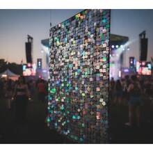 2pz Panel Decorativo Moderno Panel de Lentejuelas Reflejante Decorativo Fácil de Instalar Eventos/Festivales Fiesta/Negocios/Decoradores Profesionales,1*1m - Multicolor - Ver 4