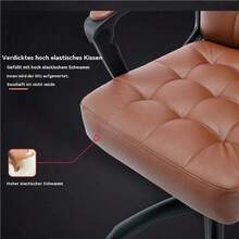 FioraFuture Warrior Leather Ergonomic Desk Chair Office Chair 360° Swivel with High Density Highlight Height Adjustable Task Chair Adjustable Vanity Chair with Armrest Black