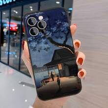 Funda de Teléfono Decorativa de Otoño con Cielo Nocturno y Luna para iPhone 16, 11, 15, 14, 13, 12 Pro Max XR Plus, Adecuada como Regalo de Navidad para Hermanas, Mujeres y Hombres - Colores mixtos - Ver 9