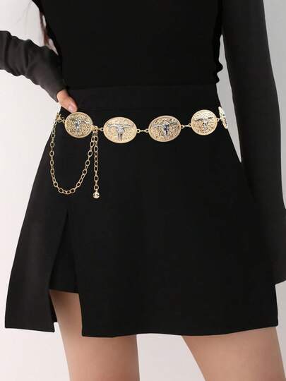 Metal Waist Chain For Women, Versatile Decoration For Dresses, Retro European Style