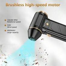 Wireless Powerful Turbine Snowblower Fan, Super Brushless Motor Turbine Fan, Type-C Rechargeable Battery, Long-Lasting Battery Life, Suitable For Snow Removal, Dust Removal, Barbecue Charcoal Use, High Power Mode Is Suitable For Car Cleaning, Computer Case, Keyboard - one-size - View 9