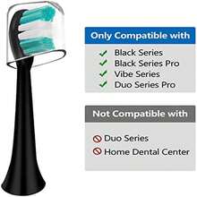 Replacement Toothbrush Heads For AquaSonic Black & Vibe Series, Curved With Nylon Bristles (Black) - màu đen - Xem 3