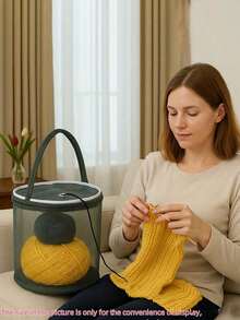 彩色尼龙网眼抽绳袋，大容量毛线收纳袋，带抽绳 - 耐用手工拉链收纳袋，适用于毛线、钩针编织 - 玫瑰红/紫色，毛线收纳袋 - 彩色 - 查看 2