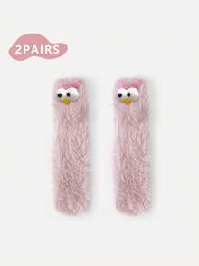 1双/2双女士新奇袜子，船袜，节日袜，卡通袜，毛绒袜，礼品袜，短袜，大眼睛袜，可爱袜，保暖袜，花式袜——适合日常穿着、节日庆典和派对等各种场合，舒适保暖。 - 彩色 - 查看 21