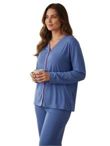 Women Pajama Sets - 藍色 - 查看 3