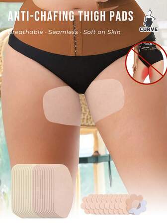 10/20片装隐形防摩擦大腿贴片 – V形透气无纺布防摩擦贴，适用于大腿内侧和小腿，无缝防汗保护，适合夏季、跑步、穿连衣裙等场合。