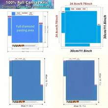 1 件 5D 无框圆形钻石画套装 - 全钻钻石艺术，帆布 DIY 马赛克工艺套装，包含笔、胶水、托盘、钻石珠。适合钻石画爱好者，精美家居墙面装饰礼物，减压好帮手