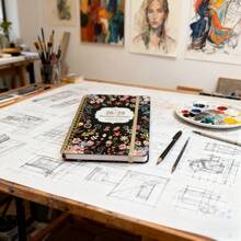 Floral Pattern 3-Year Planner 2026-2028, Thick Paged Agenda With Gratitude Diary & Goal Tracking Journal - màu đen - Xem 4