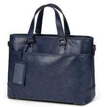 NEWHEY 15.6英寸男士商务公文包，皮革防水通勤包，大容量，适合求职面试及其他场合 - 彩色 - 查看 13